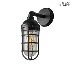 Luminaire mural dextrieur OLBIA Bas, rond, langue E27 IP44, noir gradable