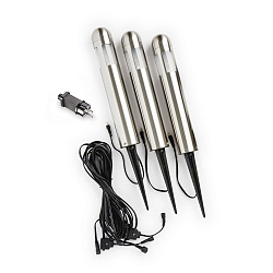 Lampe  piquet de terre AMALFI petit, lot de 3 IP44, acier inoxydable