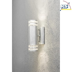 Applique da esterno MODENA su / gi GU10 IP44, acciaio, trasparente