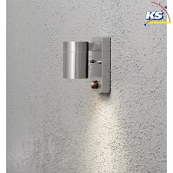 Applique da esterno MODENA Gi, con rilevatore di movimento GU10 IP44, Acciaio inossidabile, trasparente
