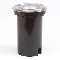 Outdoor in-ground spot, IP65, round cover,  11cm, GU10 max. 7W, stainless steel 304 / clear glass