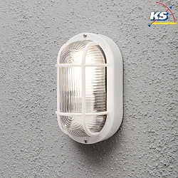 Outdoor wall or ceiling luminaire ELMAS, E27 max. 40W, white, plastic