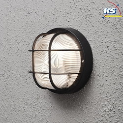 Lampada da parete e soffitto MANTOVA E27 IP44, Nero