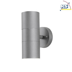 Luminaire mural d'extrieur MODENA haut bas GU10 IP44, gris, transparent