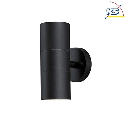 Luminaire mural d'extrieur MODENA haut bas GU10 IP44, noir , transparent