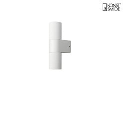 Luminaire mural dextrieur TEMI haut bas, cylindrique GU10 IP54, blanche gradable