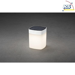 Lampe solaire ASSISI forme en d IP44, opale, blanche gradable