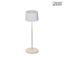Lampe de table  accu POSITANO rond, CCT Switch, dimmable IP54, blanche gradable