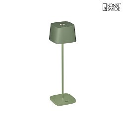 battery table lamp CAPRI IP54, green, grey dimmable