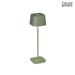 Lampada da tavolo a batteria CAPRI IP54, Verde, Grigio dimmerabile