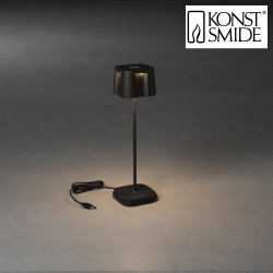 battery table lamp NICE  square, CCT Switch, dimmable IP54, black dimmable