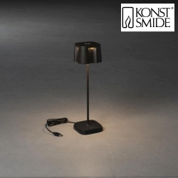 Lampe de table à accu NICE  angulaire, CCT Switch, dimmable IP54, noir  gradable