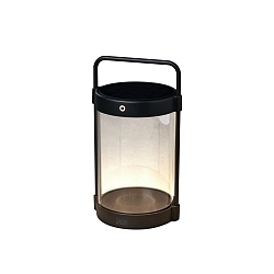 LED solar-/USB-lantern CROTONE, IP54, fixed hook, 2W 2700/3000K 90lm, dimmable, with twilight sensor