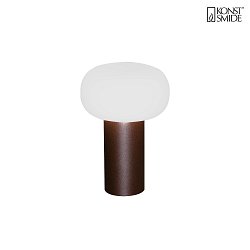 Lampe de table  accu ANTIBES IP54, rouille gradable