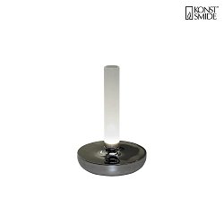 Lampada da tavolo a batteria BIARRITZ IP54, Argento dimmerabile