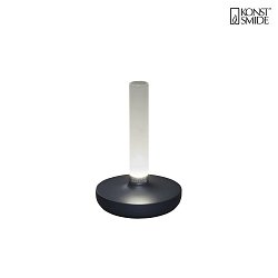 battery table lamp BIARRITZ IP54, dark grey dimmable