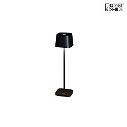 Lampada da tavolo a batteria CAPRI MINI IP54, Nero dimmerabile