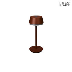 battery table lamp LYON with USB connection, CCT Switch, RGB, with touch dimmer IP54, terracotta dimmable