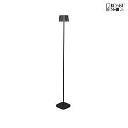 Lampadaire  accu NICE angulaire, avec connexion USB, CCT Switch, avec variateur tactile IP54, noir gradable