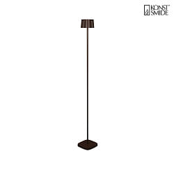 Lampadaire  accu NICE angulaire, avec connexion USB, CCT Switch, avec variateur tactile IP54, rouille gradable