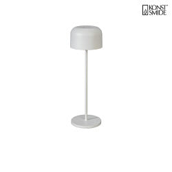 Lampe de table  accu LILLE avec connexion USB, avec variateur tactile IP54, blanche gradable