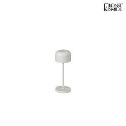 Lampada da tavolo a batteria LILLE MINI con connessione USB, con dimmer a sfioramento IP54, bianco dimmerabile