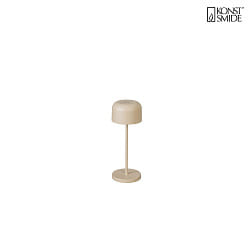 Lampe de table  accu LILLE MINI avec connexion USB, avec variateur tactile IP54, couleur sable gradable