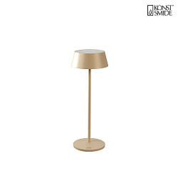 Lampe de table  accu MENTON USB IP54, couleur sable, laqu gradable