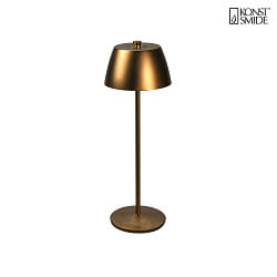Lampe de table  accu EZE USB IP54, cuivre, mat