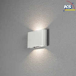 Luminaire mural d'extrieur CHIERI haut bas, rglable IP54, transparent, blanche