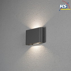 Luminaire mural d'extrieur CHIERI haut bas, rglable IP54, anthrazit, transparent