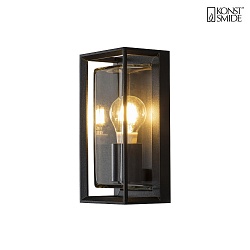 Outdoor wall luminaire BRINDISI, E27 max. 20W, black aluminium / clear glass