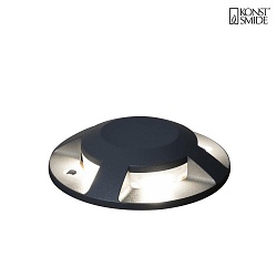 HighPower LED terrace floor spot with 4-fold light beam, 3W 3000K 980lm, anthracite aluminium