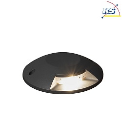 Outdoor LED Terassen- / Bodenstrahler HIGH POWER, Halb-Einbau, flach, IP65, anthrazit, mit 1-fach Lichtaustritt, 5W 3000K 450lm