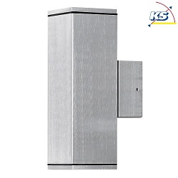 Luminaire mural d'extrieur MONZA haut bas GU10 IP44, aluminium anodis, transparent