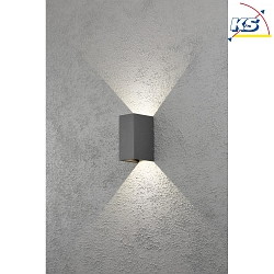 HighPower LED outdoor wall luminaire CREMONA, Up/Down, adjustable beam, 3W 3000K 460lm, anthracite / clear