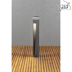 Outdoor HighPower LED path luminaire MASSA, Down/Side, angular, IP54, 8W 3000K 800lm, anthracite aluminium / clear acrylic