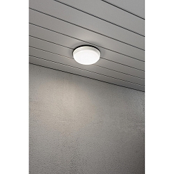 Outdoor LED Wand-/Deckenleuchte CESENA, IP54, rund, 10W 3000K 900lm, Wei, Aluminium / Acrylglas opal