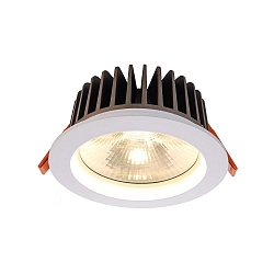 Recessed LED ceiling luminaire COB 130 rund, 18W, current constant, 34,8V DC, 500mA, 3000K, white