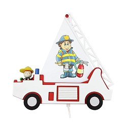 Wall luminaire FIRE DEPARTMENT CAR WITH FRED, nursery lamp, 1x E14, red / white