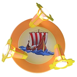 Elobra Rondell Blte WIKINGER Kinderzimmerleuchte, 3x E14, lachs