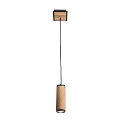 Luminaire � suspension BOLIVIA 1 � 1 flamme GU10, noir , ch�ne naturel