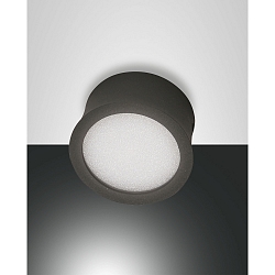 LED Deckenspot PONZA,  8cm, 7W 3000K 630lm, Aluminium, starr, Anthrazit / diffus
