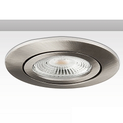 Einbaurahmen RUND fr GU10/MR16 Spots, IP20, schwenkbar, exkl. Fassung, exkl. Leuchtmittel, Aluminium, Nickel-Satin