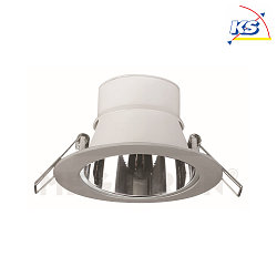 LED Einbau-Downlight SIENA Dim DL, IP23, rund,  11cm, 230V AC, 13W 2800K 900lm 60, Silber, dimmbar, starr