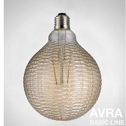 Nordlux LED-Deko-Globe AVRA BASIC LINE, STRIPES,  12.5cm, Hhe 17.3cm, E27 2W 2200K 130lm 360, Klar