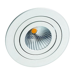 recessed luminaire GLAW round, cardanic swivelling IP40, white matt dimmable 662lm 3000K 38 38 CRI 80-89