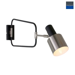 Lampada da parete FJORGARD con braccio articolato, regolabile E27 IP20, Nero opaco