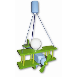 Pendelleuchte FLUGZEUG E27, klein, grn/blau