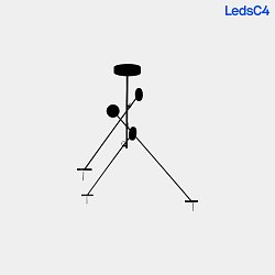 LED Pendelleuchte INVISIBLE TRIPLEX, 3-flammig, verstellbar, schaltbar, schwarz, 29.6W 3000K 1534lm 94, CRi >90